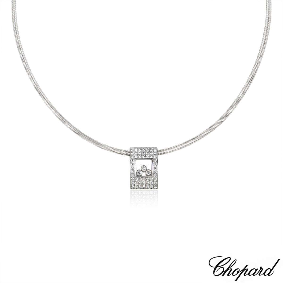 CHOPARD Happy Diamonds 18-karat gold diamond necklace | NET-A-PORTER